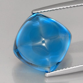 Topacio azul natural de 18,82 ct, corte cojín, transparente