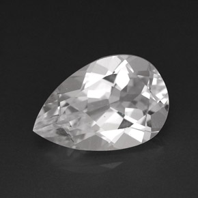 Topacio blanco natural de 3,63 ct, en forma de pera, VVS-VS