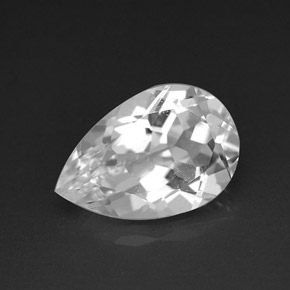 Topacio blanco natural de 3,65 ct, en forma de pera, VVS-VS
