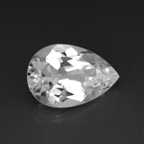Topacio blanco natural de 3,65 ct, en forma de pera, VVS-VS