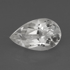 Topacio blanco natural de 2,36 ct, en forma de pera, VVS-VS