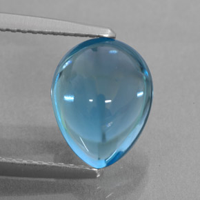 Topacio azul natural de 3,59 ct, en forma de pera, transparente
