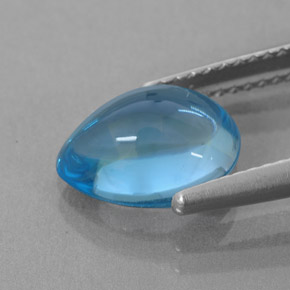 Topacio azul natural de 3,59 ct, en forma de pera, transparente