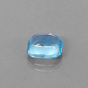 Topacio azul natural de 3,46 ct, corte esmeralda, transparente