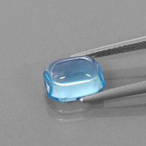 Topacio azul natural de 3,46 ct, corte esmeralda, transparente
