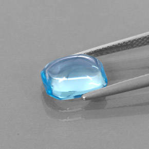 Topacio azul natural de 3,43 ct, corte esmeralda, transparente