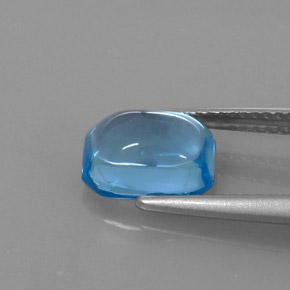 Topacio azul natural de 3,19 ct, corte esmeralda, transparente