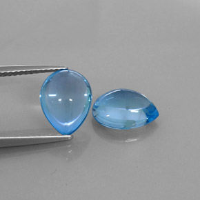 Gemas de topacio azul natural de  ct, en forma de pera, transparente