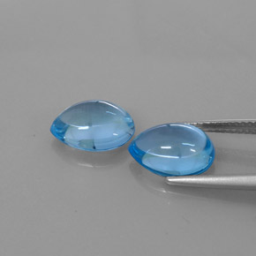 Gemas de topacio azul natural de  ct, en forma de pera, transparente