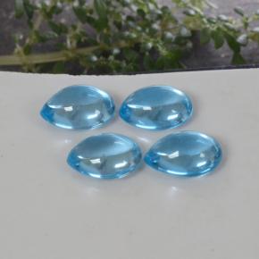 Gemas de topacio azul natural de 12,58 ct, en forma de pera, transparente