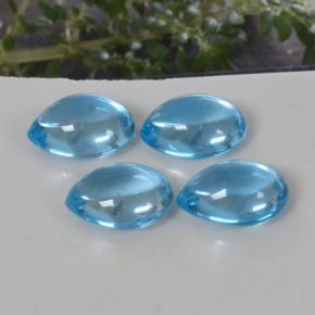Gemas de topacio azul natural de 12,58 ct, en forma de pera, transparente