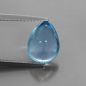 Topacio azul natural de 3,29 ct, en forma de pera, transparente