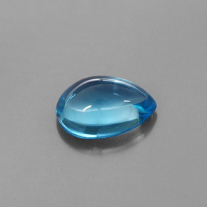 Topacio azul natural de 3,29 ct, en forma de pera, transparente