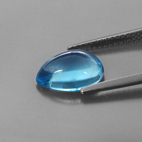 Topacio azul natural de 3,29 ct, en forma de pera, transparente