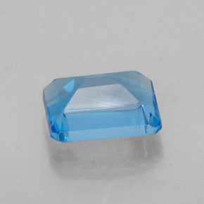 Topacio azul natural de 2,18 ct, corte esmeralda, VS