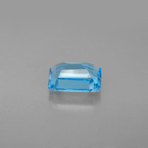 Topacio azul natural de 1,99 ct, corte esmeralda, VS