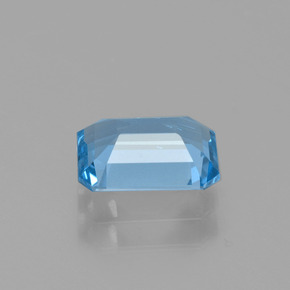 Topacio azul natural de 1,56 ct, corte esmeralda, VS