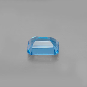 Topacio azul natural de 2,07 ct, corte esmeralda, VS
