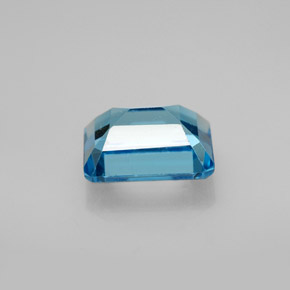 Topacio azul natural de 2,18 ct, corte esmeralda, VS