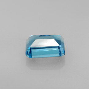 Topacio azul natural de 2,25 ct, corte esmeralda, VS
