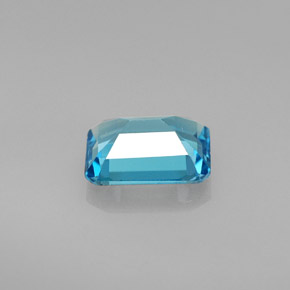 Topacio azul natural de 1,73 ct, corte esmeralda, VS