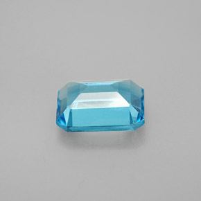 Topacio azul natural de 2,05 ct, corte esmeralda, VS