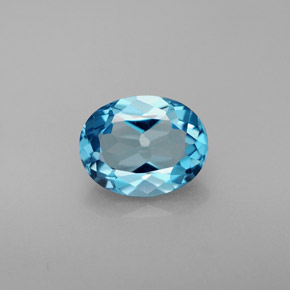 Topacio azul natural de 2,33 ct, corte óvalo, VVS