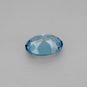Topacio azul natural de 2,33 ct, corte óvalo, VVS