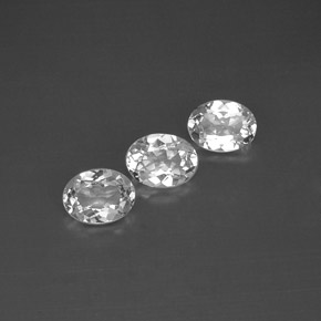 Gemas de topacio blanco natural de  ct, corte óvalo, VVS