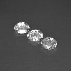 Gemas de topacio blanco natural de  ct, corte óvalo, VVS