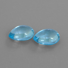 Gemas de topacio azul natural de  ct, en forma de pera, transparente