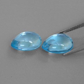 Gemas de topacio azul natural de  ct, en forma de pera, transparente