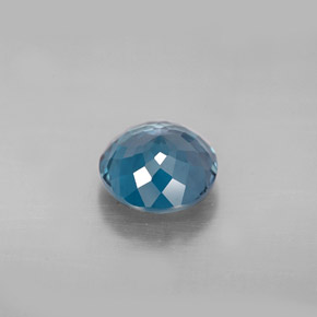 Topacio azul natural de 2,53 ct, corte redondo, VVS-VS