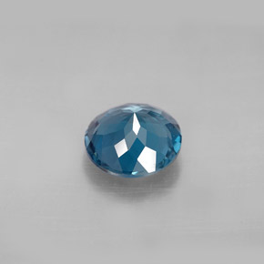 Topacio azul natural de 2,22 ct, corte redondo, VVS-VS