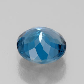 Topacio azul natural de 2,09 ct, corte redondo, VS