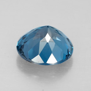 Topacio azul natural de 2,33 ct, corte redondo, VVS-VS