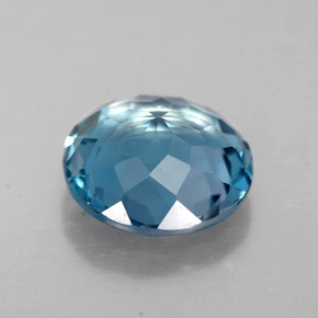 Topacio azul natural de 1,95 ct, corte redondo, VVS-VS