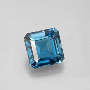 Topacio azul natural de 3,24 ct, corte esmeralda, VVS-VS