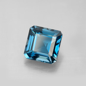 Topacio azul natural de 3,24 ct, corte esmeralda, VVS-VS
