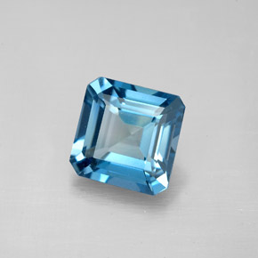Topacio azul natural de 2,83 ct, corte esmeralda, VVS-VS