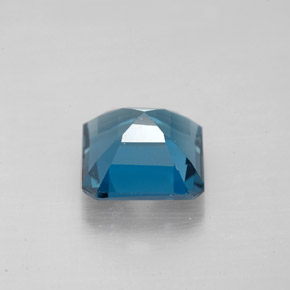 Topacio azul natural de 2,83 ct, corte esmeralda, VVS-VS