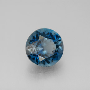 Topacio azul natural de 2,94 ct, corte redondo, VVS-VS