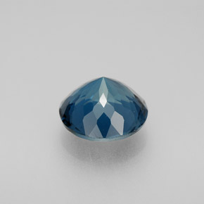 Topacio azul natural de 2,94 ct, corte redondo, VVS-VS