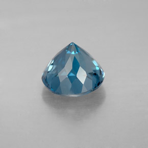 Topacio azul natural de 2,56 ct, corte redondo, VVS-VS