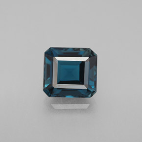 Topacio azul natural de 2,49 ct, corte esmeralda, VVS-VS