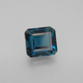 Topacio azul natural de 2,49 ct, corte esmeralda, VVS-VS
