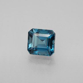 Topacio azul natural de 2,14 ct, corte esmeralda, VVS-VS