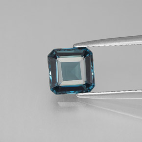 Topacio azul natural de 1,83 ct, corte esmeralda, VVS-VS