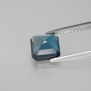 Topacio azul natural de 1,83 ct, corte esmeralda, VVS-VS