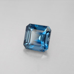 Topacio azul natural de 2,28 ct, corte esmeralda, VVS-VS